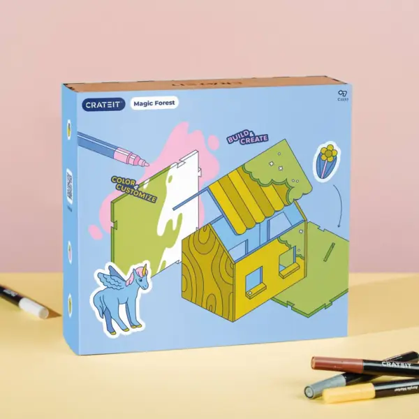 Enhjørning trælegetøj sæt til undervisning, kreativitet og fantasi for børn