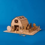 Trælegetøj bondegård. Byg selv og farvelæg. Kreativitet og fantasi