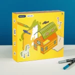 Trælegetøj bondegård. Byg selv og farvelæg. Kreativitet og fantasi