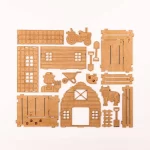 Trælegetøj bondegård. Byg selv og farvelæg. Kreativitet og fantasi