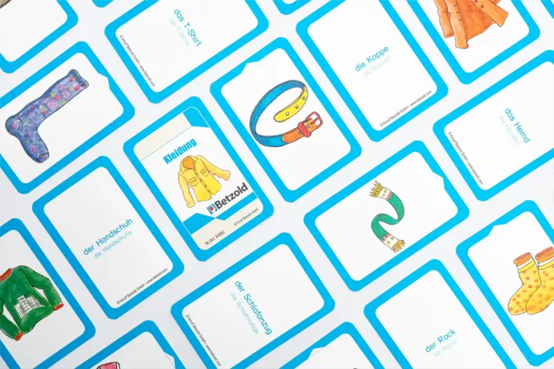 Kortspil til tysk tøj og påklædning begreber