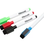 Whiteboard-Penne Sæt med Slettefilt og Magnet, 4 stk i 4 Farver