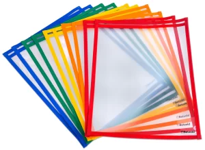 miljøvenlige læringslommer, 10 stk. 5 farver A4 format