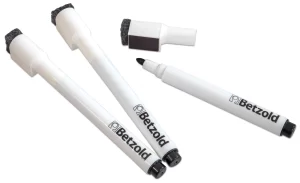 Whiteboard Pen Sort med tavlesvamp