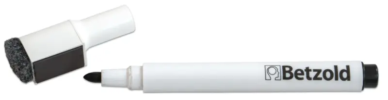 Whiteboard Pen Sort med tavlesvamp