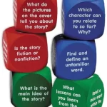 "Tekst-Spørgsmål" Engelske Terninger, 6 stk., 4 cm