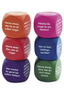 Terninger med Spørgsmål "Deutsch", 6 stk., 4 cm