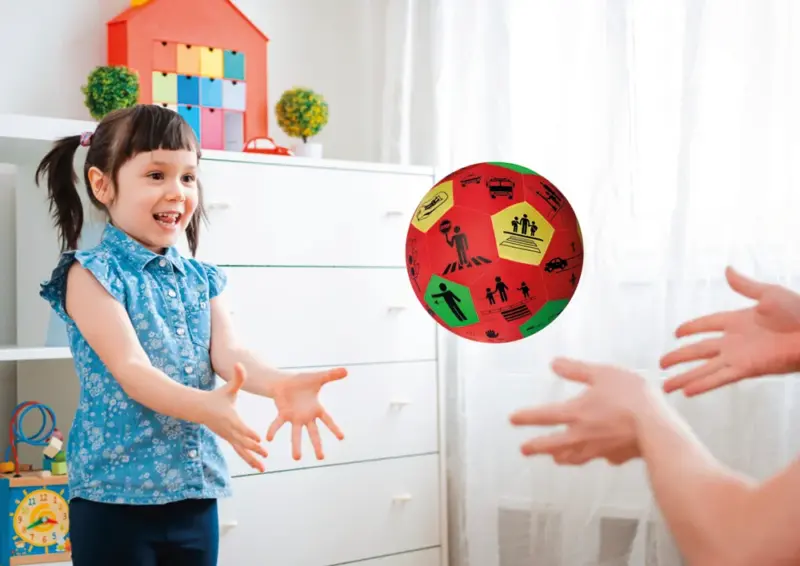 Læringsbold til Trafikundervisning " spil bevæg og lær"