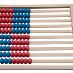 Flad Tælleramme "Betzold" med 100 Kugler - Rød / Blå