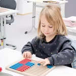 Flad Tælleramme "Betzold" med 100 Kugler - Rød / Blå