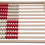 Flad Taelleramme Betzold med 100 Kugler farve rød og hvid