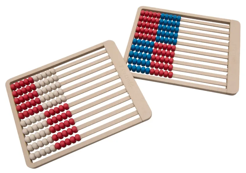 Flad Taelleramme Betzold med 100 Kugler farve rød og hvid