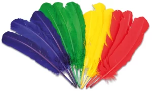 Farverige Fjer, 24 stk.