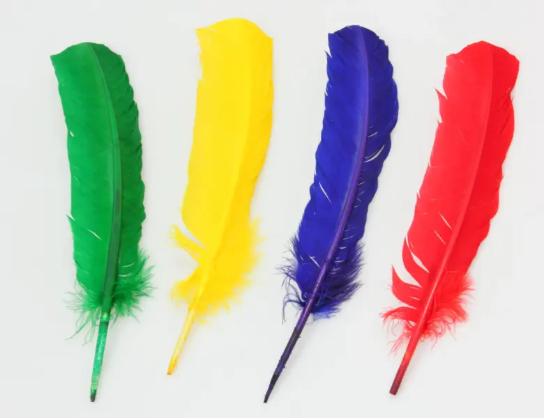 Farverige Fjer, 24 stk.