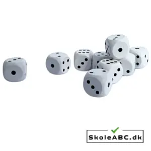 Terninger spilleterninger i træ 16 mm køb nu på skoleabc.dk - 10 stk i pose.