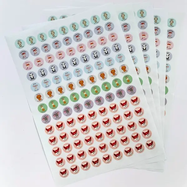 Klistermærker til Motivation med søde dyremotiver - 585 stk. pr. sæt