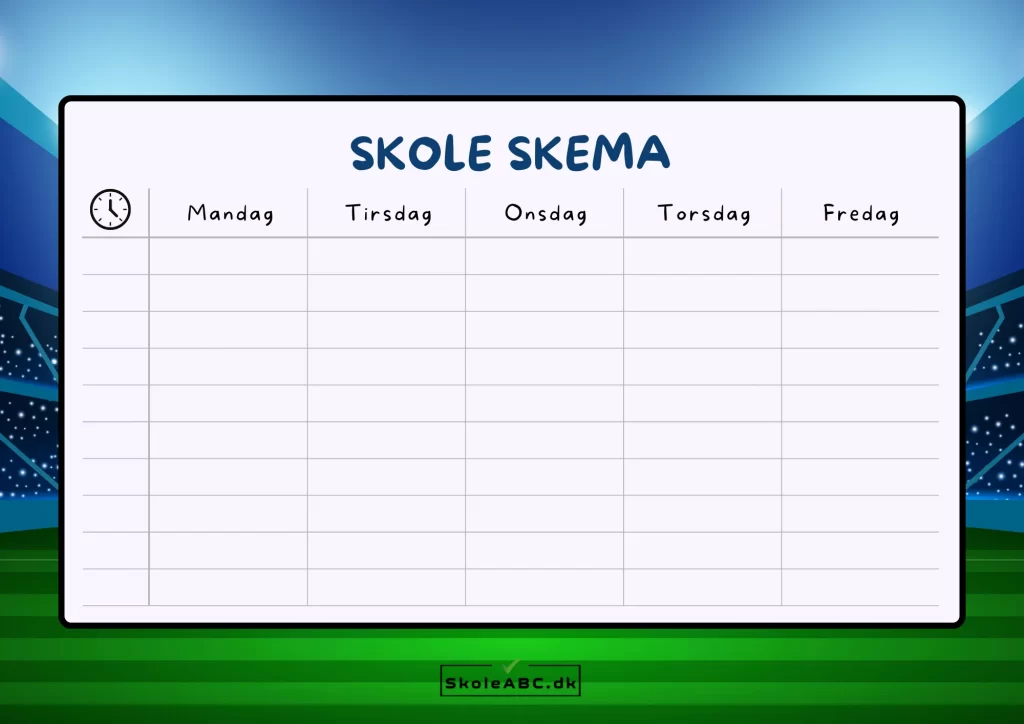 Skoleskema – Fodbold