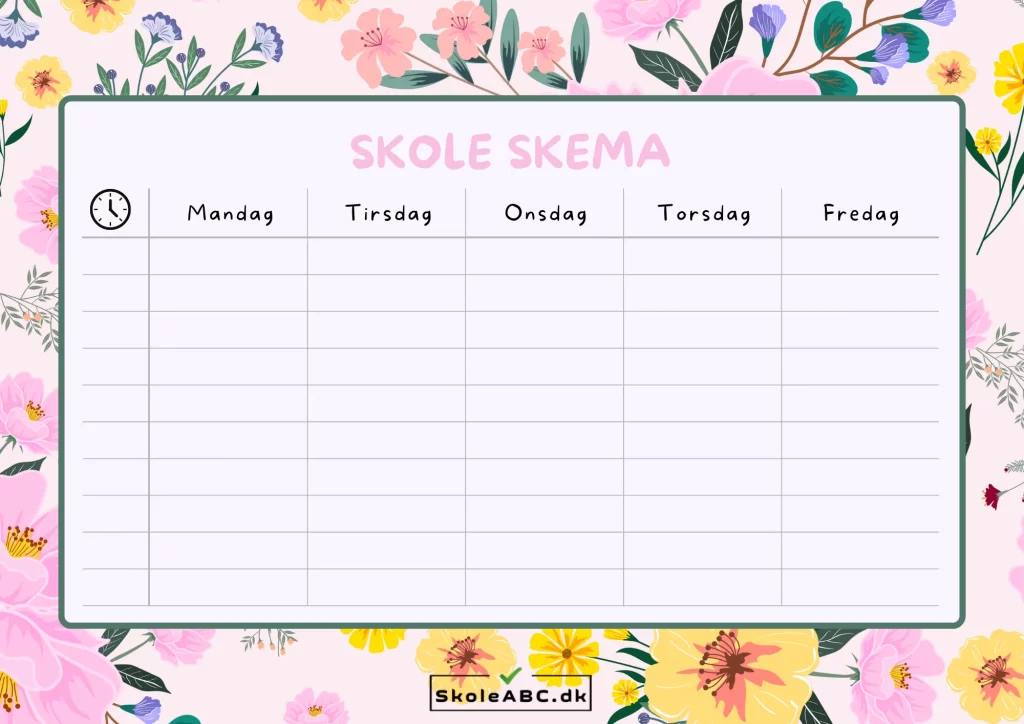 Skoleskema – Blomster