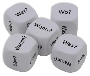 Terningesæt Tysk "Spørgeord"