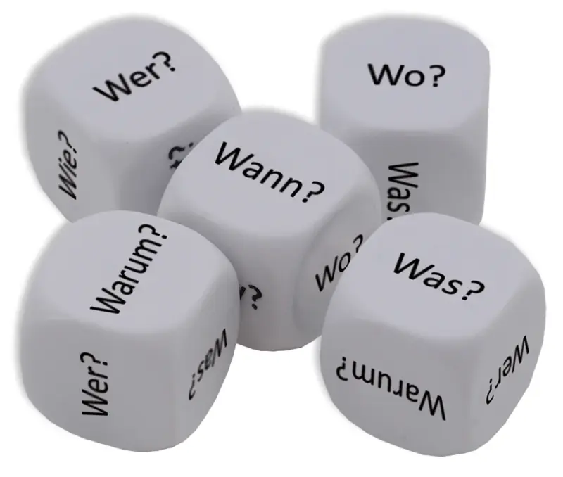 Terningesæt Tysk "Spørgeord"