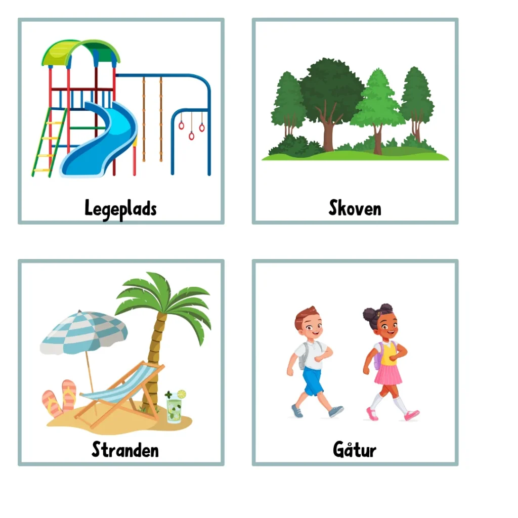 Dagsaktivitetskort: Visuelle Piktogramme