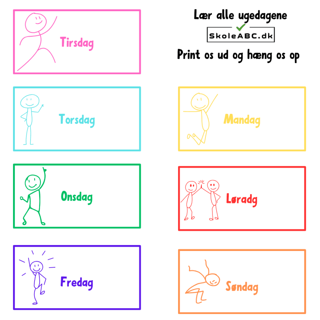 Ugedagskort: Visuelle Piktogrammer