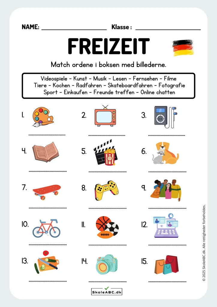 Freizeit Tysk opgave