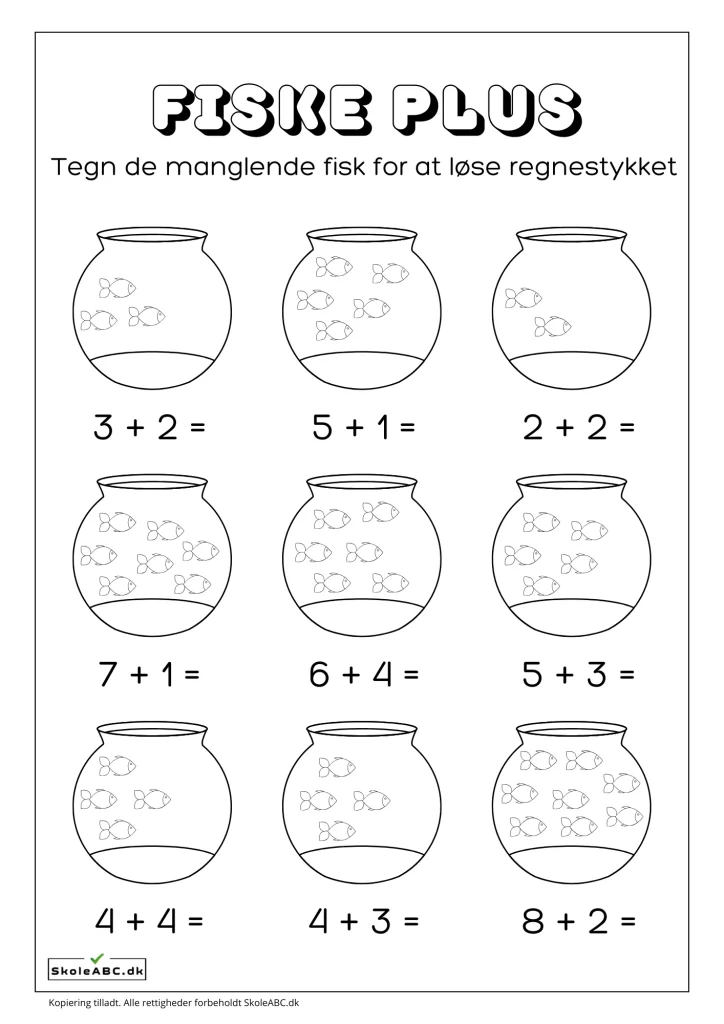 Enkle Plus opgaver – Fiskeplus