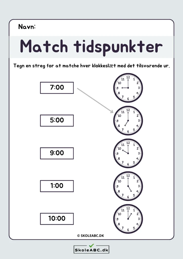 Match tidspunkter