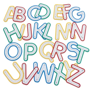 Farverige bogstaver til at føle og skrive
