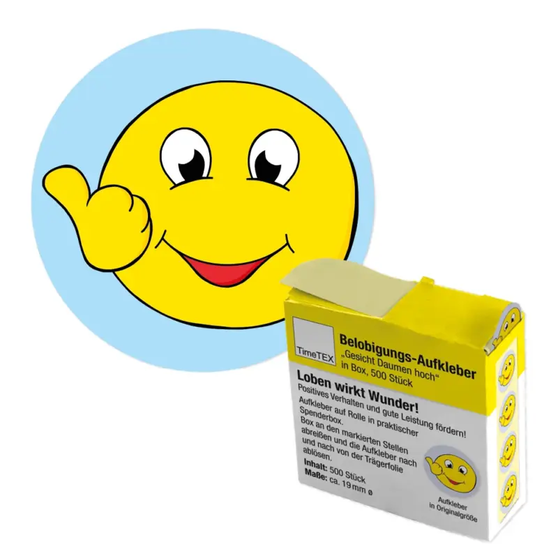 500 farverige belønningsklistermærker i dispenserboks.