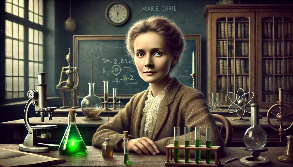 Marie Curie (1867–1934) – Polsk-fransk fysiker og kemiker, der opdagede radioaktivitet og vandt to Nobelpriser.
