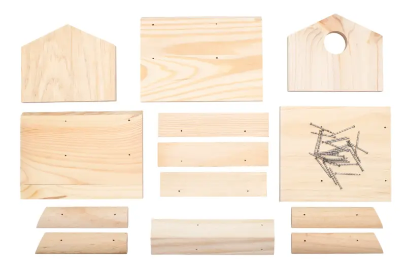 Fuglehus-byggesæt i massivt træ