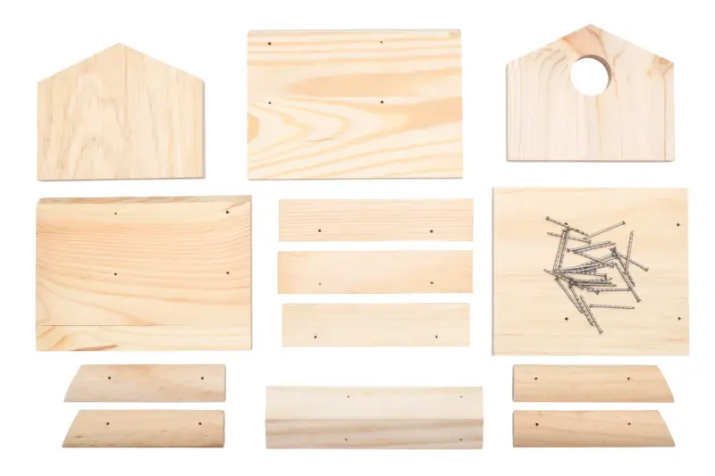 Fuglehus-byggesæt i massivt træ