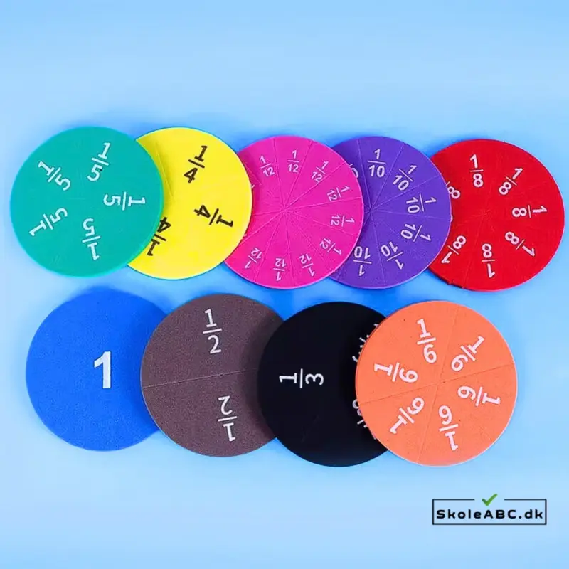 brøkcirkler til matematik, magnetiske brøkcirkler
