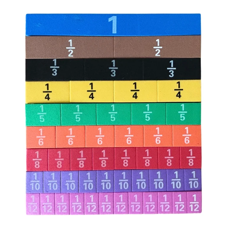 Brøkstrimler til Matematik til Whiteboard og Tavle - magnetisk - 51 stk.