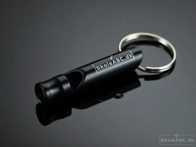 Signalfløjte til nøglering i sort