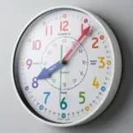 Læringsur 30 cm, hvid ramme, lær klokken, vægur til børn