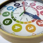 Vægur til børn lydløst- Læringsur til at lære klokken. Børneur.