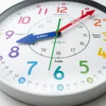 Læringsur 30 cm, hvid ramme, lær klokken, vægur til børn zoom