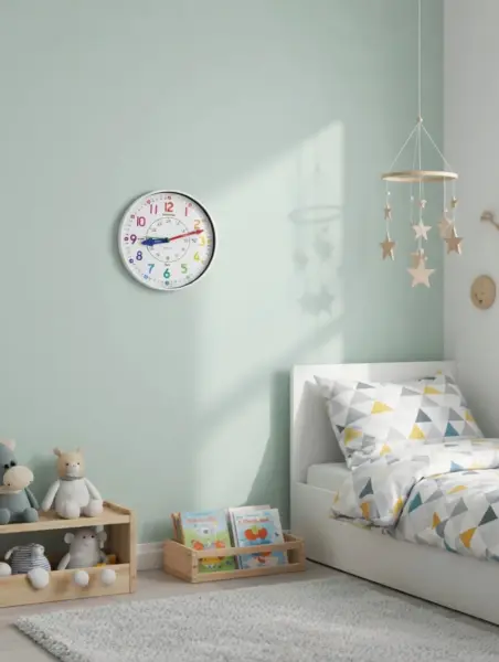 Læringsur på børneværelse