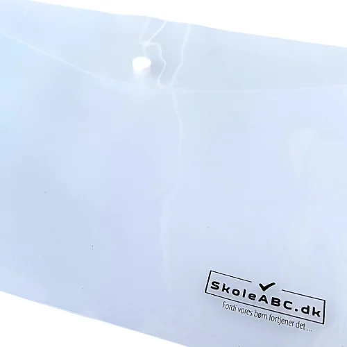 Kuvertmappe A4 gennemsigtig transparent med trykknap