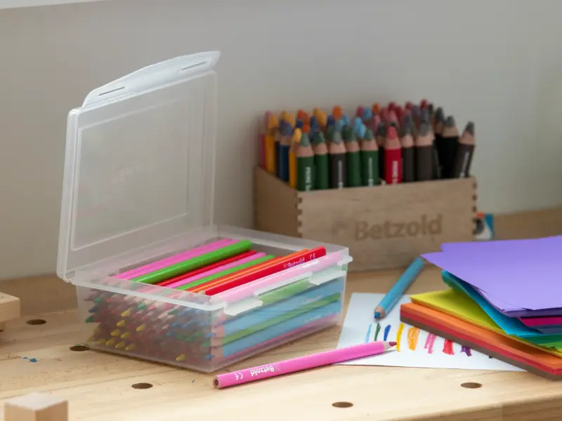 Opbevaringsboks 7 x 18 x 13cm, transparent-hvid