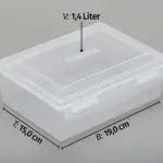 Opbevaringsboks 7 x 18 x 13cm, transparent-hvid