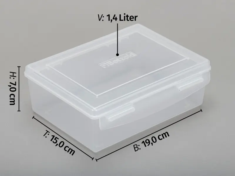 Opbevaringsboks 7 x 18 x 13cm, transparent-hvid