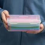 Opbevaringsboks 7 x 18 x 13cm, transparent-hvid