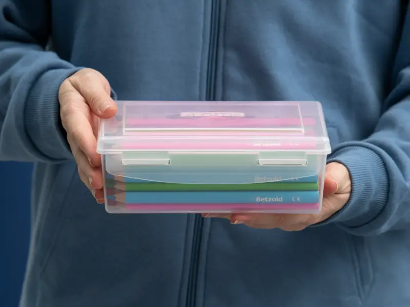 Opbevaringsboks 7 x 18 x 13cm, transparent-hvid