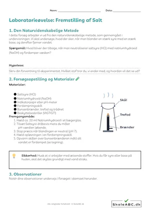 Fysik kemi forsøg Fremstilling af salt - NaCL