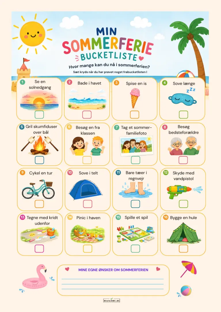 Sommerferie bucketliste