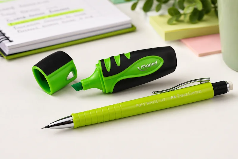 Undervisningstips highlighter og stiftblyant